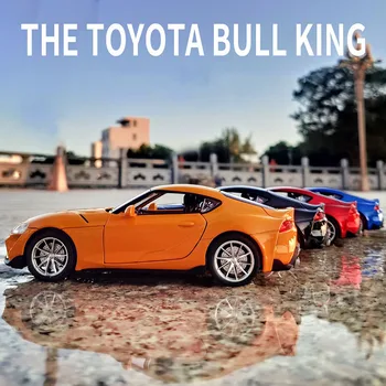 1:32 Toyota GR Supra Automobilių Sporto Lydinio Automobilio Modelį Kolekcionuojamų Automobilių Žaislas Gimtadienio proga, Berniukas Diecasts & Žaislas Garso Nemokamas Pristatymas