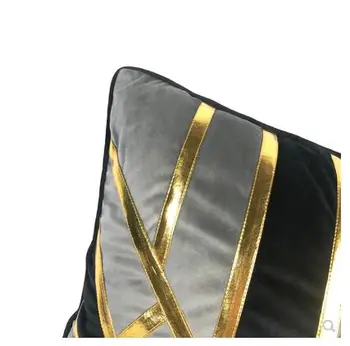 Juodojo aukso šviesą prabanga modernus retro paprasta Europos pjūvio linijos aksomo pagalvėlės, padengti Minkštos supakuoti modelis kambarys užvalkalas