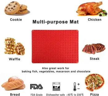 WALFOS Maisto kokybės Piramidės Bakeware Visos Nonstick Silikoninis Kepimo Kilimėlis Pagalvėlės Lengvai Metodas Orkaitės Kepimo skardos Lapas Virtuvės Įrankiai