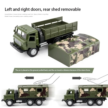 1:43 lydinio modeliavimas karinio sunkvežimio modelis lūžio autocisterna sunkvežimis gali atidaryti duris, karinės transporto priemonės vaikams, žaislai