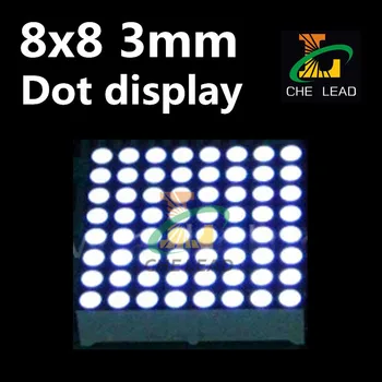8*8 Balti 3mm pabrėžti, LED 32*32 mm, taškinės matricos ekranas modulis 8X8 dot matrix modulis bendro anodo