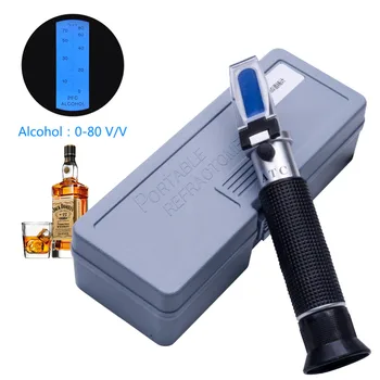 Kišeninis Alkoholio Koncentracija Detektorius alkoholinius Gėrimus, Alkoholio Matuoklis Refraktometru 0-80% v/v Alcoholometer Oenometer