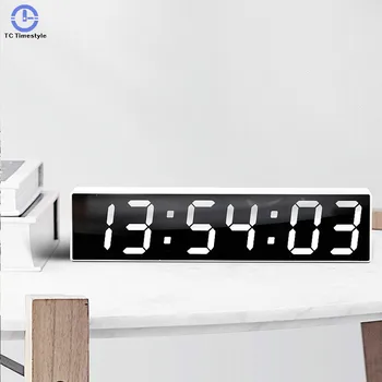 Stalinis Elektroninis Laikrodis Skaitmeninis Amžiną Kalendorių Naktinės Temperatūros Ekranas LCD Veidrodis Didelis Ekranas Tyli Naktis Šviesos