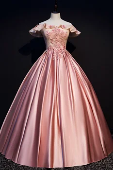 Rožinė susiėmę velniop apykaklės siuvinėjimo derliaus baroko kamuolys suknelė Renesanso Suknelė karalienės Viktorijos/Marie Antoinette Belle