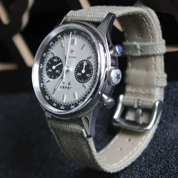 1963 Panda Pilotas Chronograph Watch Vyrų 40mm Oro Pajėgų Safyras ST1901 Vertus Vėjo Mechaninis Laikrodis Retro Laikrodis Reloj Hombre