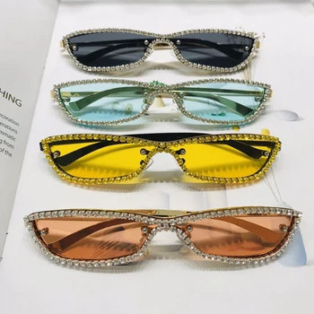 Peekaboo orange moterų kalnų krištolas akiniai nuo saulės žalios aišku spalva mažųjų saulės akiniai ponios priedai moterų uv400 metalo