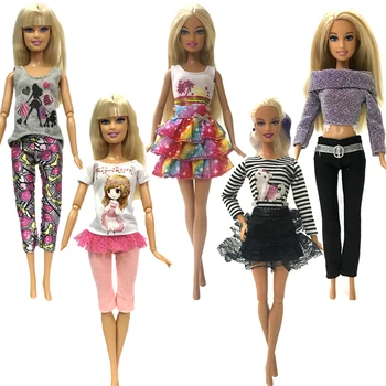 NK 5 Vnt. Rankų darbo mados drabužius Barbie Lėlės suknelė baby girl gimtadienio, naujųjų metų pateikti vaikams DZ