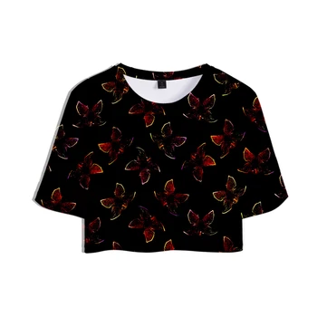Svetimas Dalykų 3D Atspausdintas Moterų Apkarpyti Viršūnes Mados Vasaros trumpomis Rankovėmis T-shirt 2019 Karšto Pardavimo Atsitiktinis Streetwear Mergaičių marškinėliai