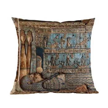 Senovės Egipto Piešiniai portretas Hieroglifais Faraonas Buvo-skeptrą Modelis Pagalvės užvalkalą Namų Galerija Sofa Apdailos Pagalvėlė Padengti