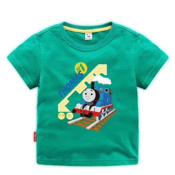Naujas Thomas ir Draugai medvilnės mados animacinių filmų spausdinimo vaikų vasaros trumparankoviai marškinėliai, žemiausią marškinėliai, marškiniai, drabužiai