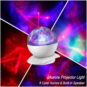 Sukiojamomis Aurora Žvaigždėtą Naktį Šviesos Projektorius Žibintai, vidinis Garsiakalbis vaikams Miegoti Nuraminti Galaxy Šviesos