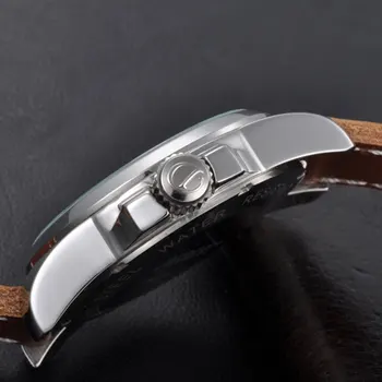 Mechaniniai laikrodžiai Debert 44mm baltoji ryšys mechaninė automatinė Žuvėdra Safyro stiklas diržo Žiūrėti vyrų Kalendorius часы