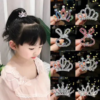 Princess Crown Šukos Mini Tiara Plaukų Klipai Princesė Šalies Naudai Gėlių Mergaitė Princess Tiara Šukos