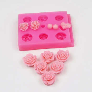 3D Rožių Gėlių Silikono Torto Formos Šokoladiniai Saldainiai, Tortas Kepimo Įrankiai