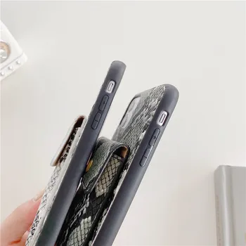 Prabanga Snakeskin Pattern Piniginės Atveju iPhone 12 11 Pro Max Xr Xs X 8 Plius 7 Padengti Elegantiškas Odinis Dirželis iphone SE 2020 m.