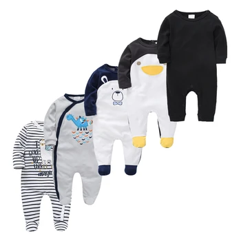2020 Kūdikis Sleepwear Rompers Animacinių filmų Kūdikiams, vaikiški Drabužiai ilgomis Rankovėmis Bamblys pižama Jumpsuits Berniuko kombinezonas