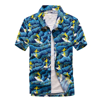 26 Spalvas Vasaros Mados Mens Havajų Marškinėliai trumpomis Rankovėmis Mygtuką, Kokoso Medžio Spausdinti Atsitiktinis Paplūdimio 