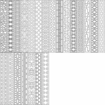 112pcs 75*10mm Dekoro horizontalus frizas dizaino DXF/CDR AutoCAD, CorelDRAW failą CNC Vektoriaus DXF Plazmos Maršrutizatorius pjovimas Lazeriu