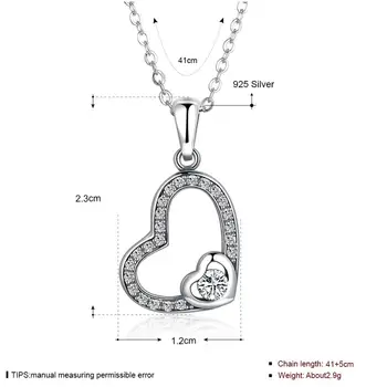 GOMAYA 925 Sterlingas Sidabro Karoliai Širdies Formos Pakabukas Unikalaus Dizaino, Prabangus Moterų Karoliai Inkrustacijos Kubinis Cirkonis Fine Jewelry