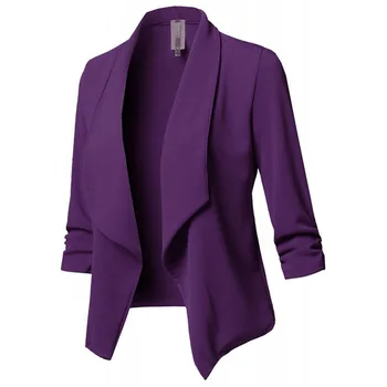 2018 Moversteam.lt nori karšto pardavimo Slim fit long-sleeve plisuotos vientisos spalvos universalus mažas kostiumą, striukę 10-spalva 8 metrų