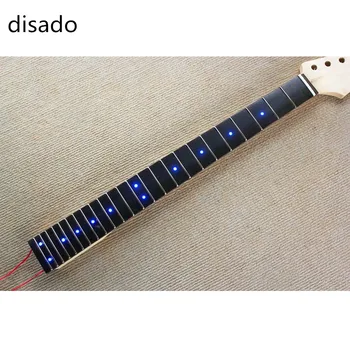 Disado 22 skirsniai Apdaila LED taškų Raudonmedžio Fretboard klevas Elektrinės Gitaros Kaklo Gitara, priedai, Dalys, muzikos instrumentai