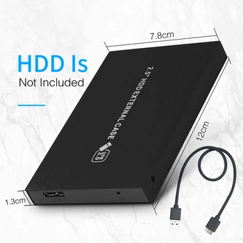 2.5 Colių Kietojo Disko Gaubto SATA į USB 3.0 Portable Išorinį Standųjį Diską Atveju Aliuminio dėl SSD HDD 9.5 mm 7mm Paramos UASP