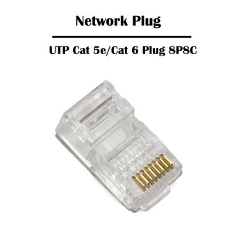 500 Vienetų UTP Cat 5e/ 6 kategorijos Tinklo Kištukas 8P8C Galvos Modulinės Ethernet Fluke Praėjo 1u paauksuoti