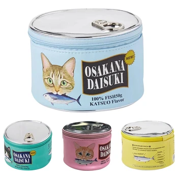 Cute Kačių Maistas Modelis Gali Kosmetikos Laikymo Krepšiai Kūrybos Cilindrų Organizatorius Tualeto Reikmenys Makiažas Rinkinio Dėklas Paketo Priedai