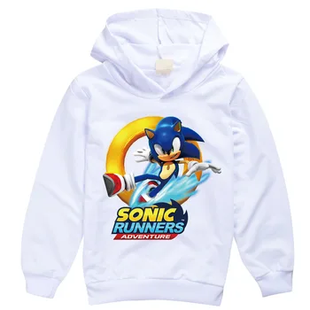 Super Sonic Anime Hoodies drabužiai Vaikams ilgomis Rankovėmis Megztinis Animacinių filmų Palaidinukė Tracksuit Gobtuvu Atsitiktinis šeimos Viršuje t shirts