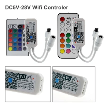 WI-fi / Bluetooth RGB RGBW LED Juostelės Nustatyti DC12V LED Juosta 5050 5m 300LEDs + WI-fi / Bluetooth Valdytojas + Maitinimo Adapteris