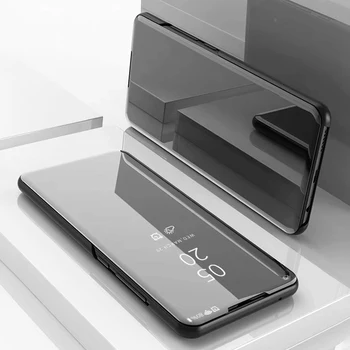 Dėl LG V30 V40 V50 ThinQ Atveju LG Q60 K50 Apversti Stovėti vaizdo Veidrodėlis Atveju Galinio Dangtelio Apsauginis Atveju LG V30 Plius ThinQ Coque