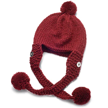 4 Spalvų Žiemos megzti skrybėlę Su Snap Papuošalai Tinka 18mm GingerSnaps Papuošalai NN-698