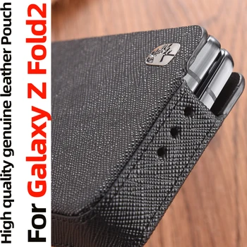 Dėklas Galaxy Z Fold2 5G Atveju Flip Cover Originali Odinis dėklas Galaxy Z 2 Kartus 5G Atveju Maišelis Maišas Apima Coque Fundas